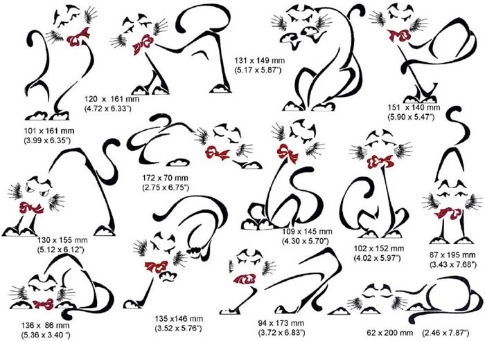 Broderie numérique MOMO DINI CATS Format PES