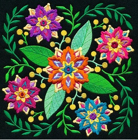 Broderie numérique motif fleur Format JEF