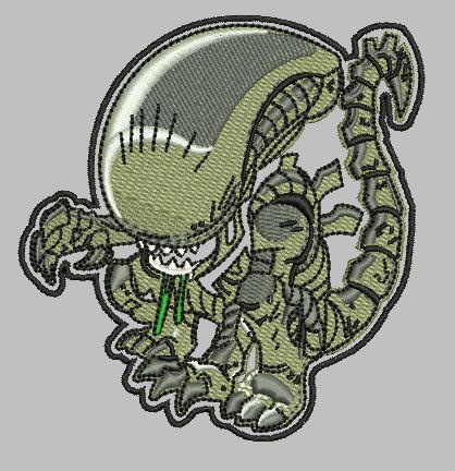 Broderie numérique Alien Xénomorphe Format PES,DST,JEF,HUS,EXP