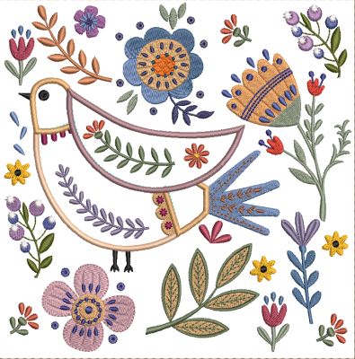 Broderie numérique Pack 12 broderie Fleur en forme d'animaux Format PES