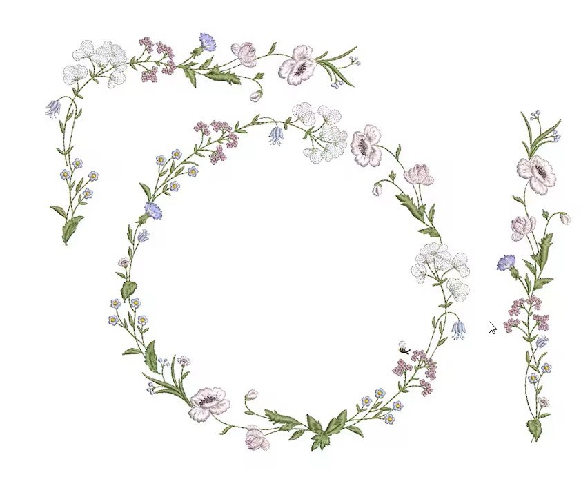 Broderies numériques Motifs Fleur ORNEMENTS  Formats PES,DST,JEF,HUS,SEW,EXP,VIP,VP3,xxx
