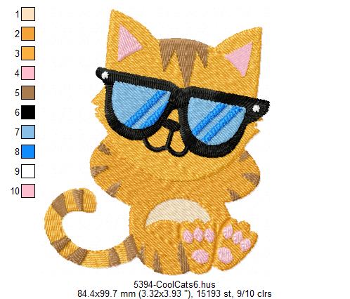 Broderie numerique 2Brodries chat coll Formats PES,DST,JEF,HUS,EXP,XXX