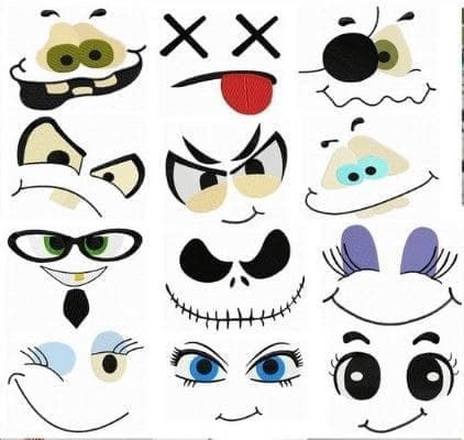 Broderie numérique expression grimace amusante Format PES