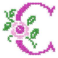 Broderie numérique Alphabet en points de croix Format PES