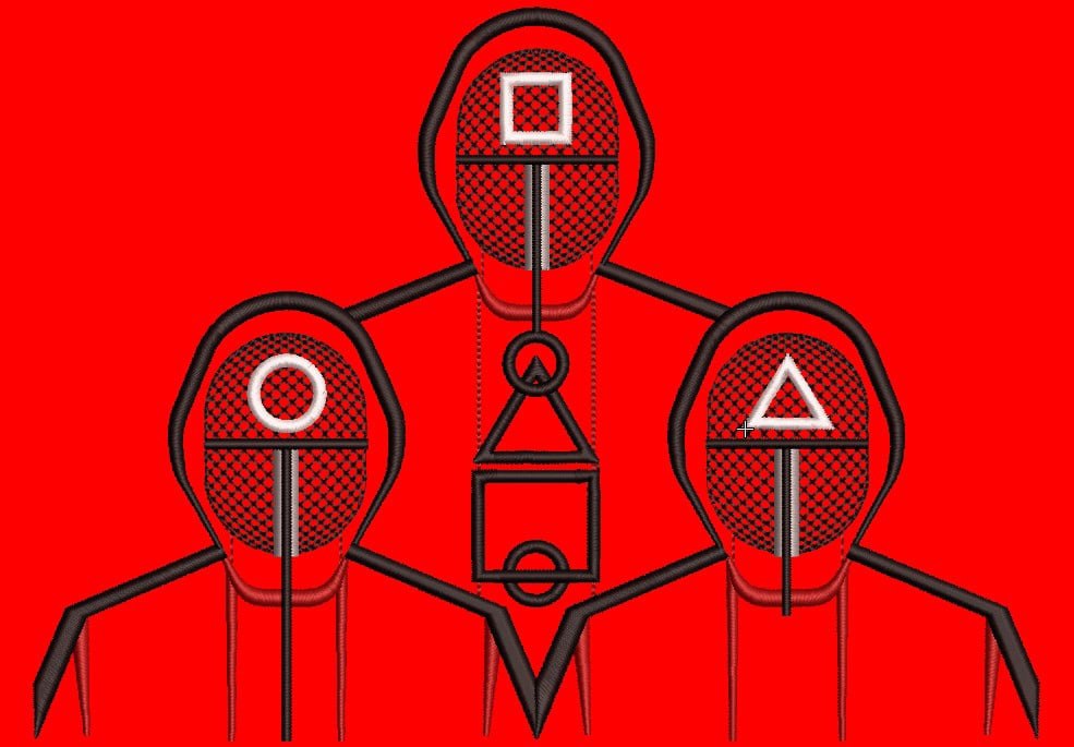 Broderie numérique 4 broderies SQUID GAMES Formats PES