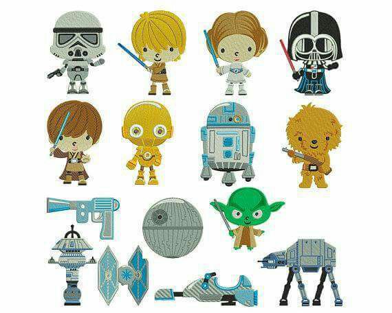 Broderie numérique Motif Star Wars Mignons Format PES
