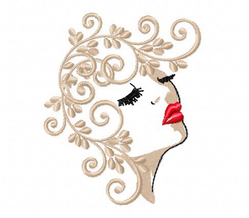 Broderie numérique Motif Portrait Femme Format JEF