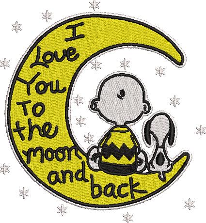 Broderie numérique Motif Lune sympa Formats PES,DST,JEF,HUS,EXP,XXX,VP3,VIP