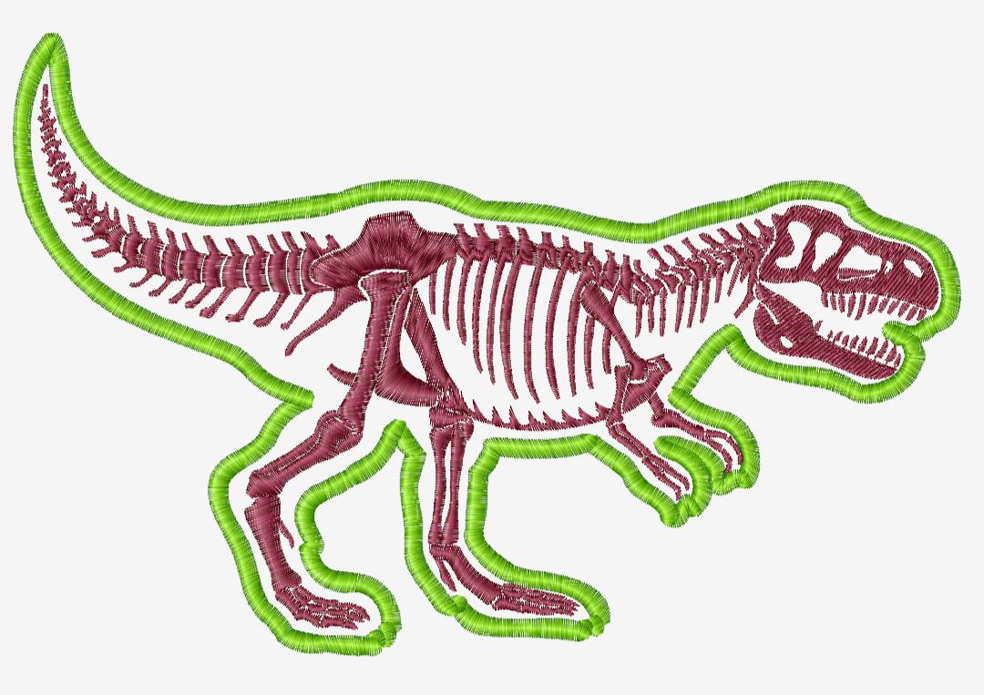 Broderie numérique squelette T-REX Format PES
