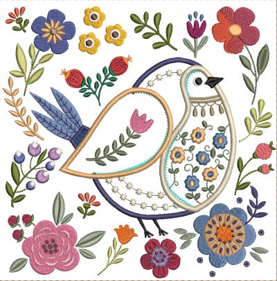 Broderie numérique Pack 12 broderie Fleur en forme d'animaux Format PES