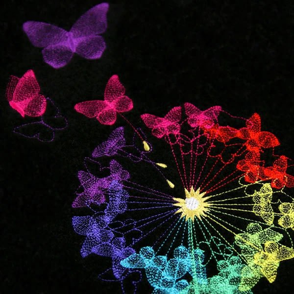 Broderie numérique Fleur fluo Format JEF