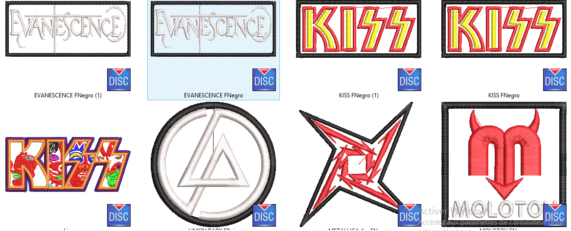 Pack mini ROCKBAND LOGO Broderies numériques Format PES