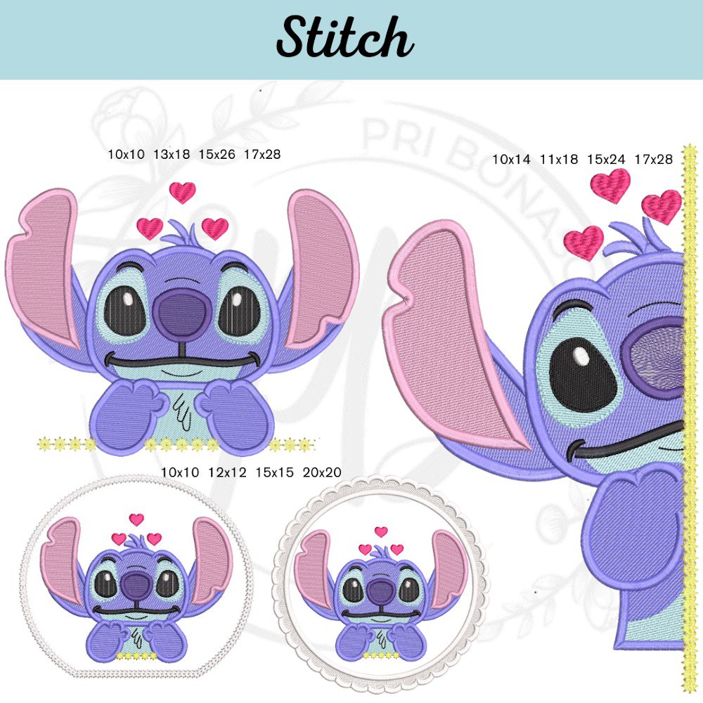 Broderie numérique Motif STITCH Formats PES,DST,JEF,HUS,SEW,ART,VP3,VIP,EXP,XXX