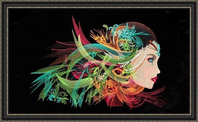 Broderie numérique Femme mystère Format PES