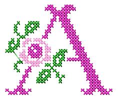 Broderie numérique Alphabet en points de croix Format PES