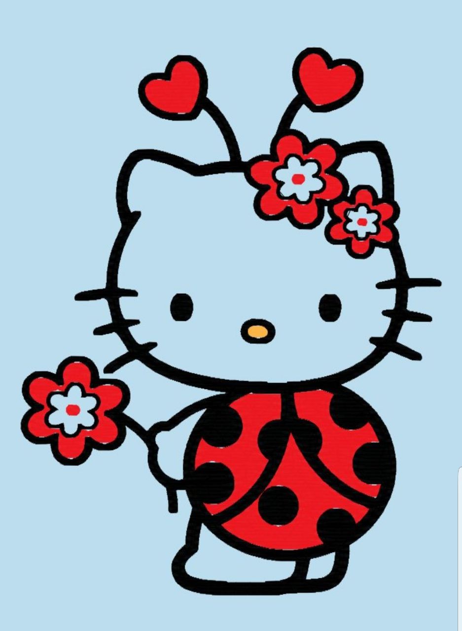 Broderie numérique Hello kittie Coccinelle Formats PES,DST,JEF,HUS,XXX,EXP