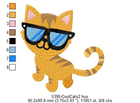 Broderie numerique 2Brodries chat coll Formats PES,DST,JEF,HUS,EXP,XXX