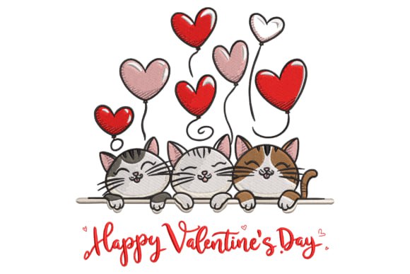 Broderie numérique Motif St Valentin Formats PES,DST,JEF,HUS,VIP,VP3,XXX,EXP