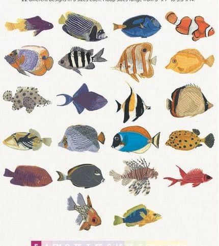 Broderie numérique Pack POISSONS formats PES,JEF,DST,EXP,VIP,VP3,HUS,ART