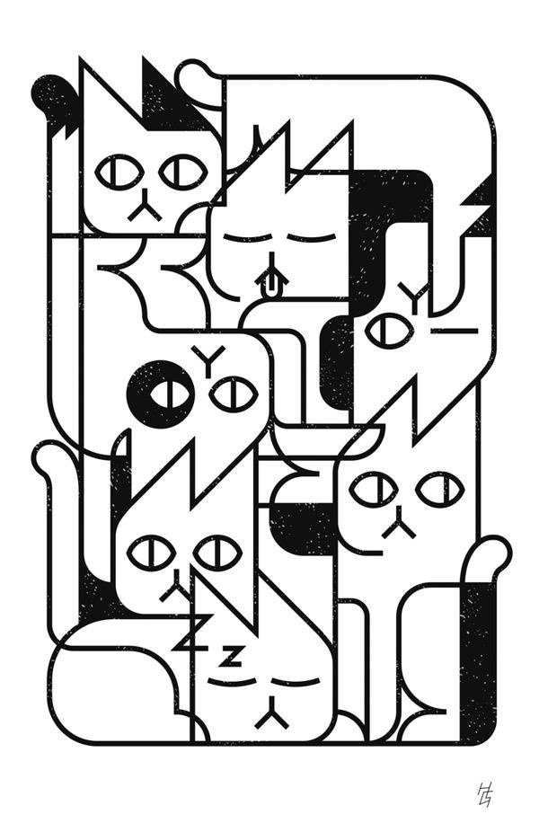 Broderie numérique 4 BRODERIES DE CHATS AMUSANTS Format PES