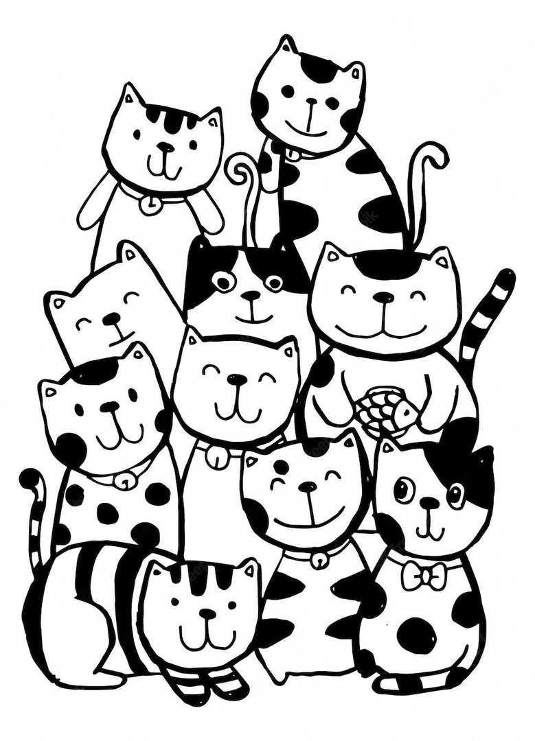 Broderie numérique 4 BRODERIES DE CHATS AMUSANTS Format PES