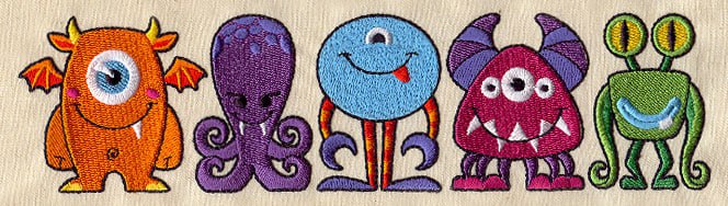 Broderie numérique Mini monstres Formats PES,VIP