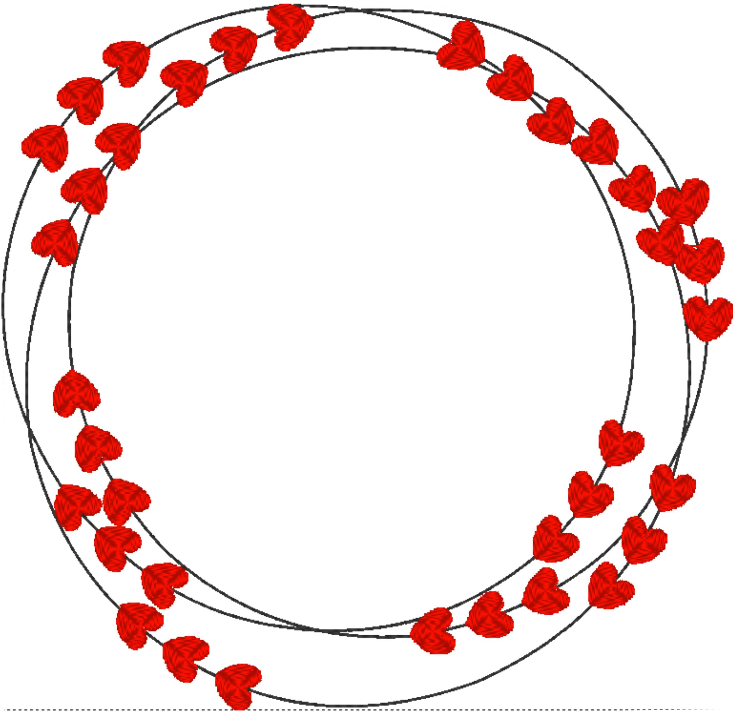 Broderie numérique Motif Module cœur Formats PES,DST,JEF,HUS,EXP,XXX,VIP,VP3