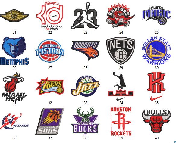 Broderie numérique Logos NBA Format JEF