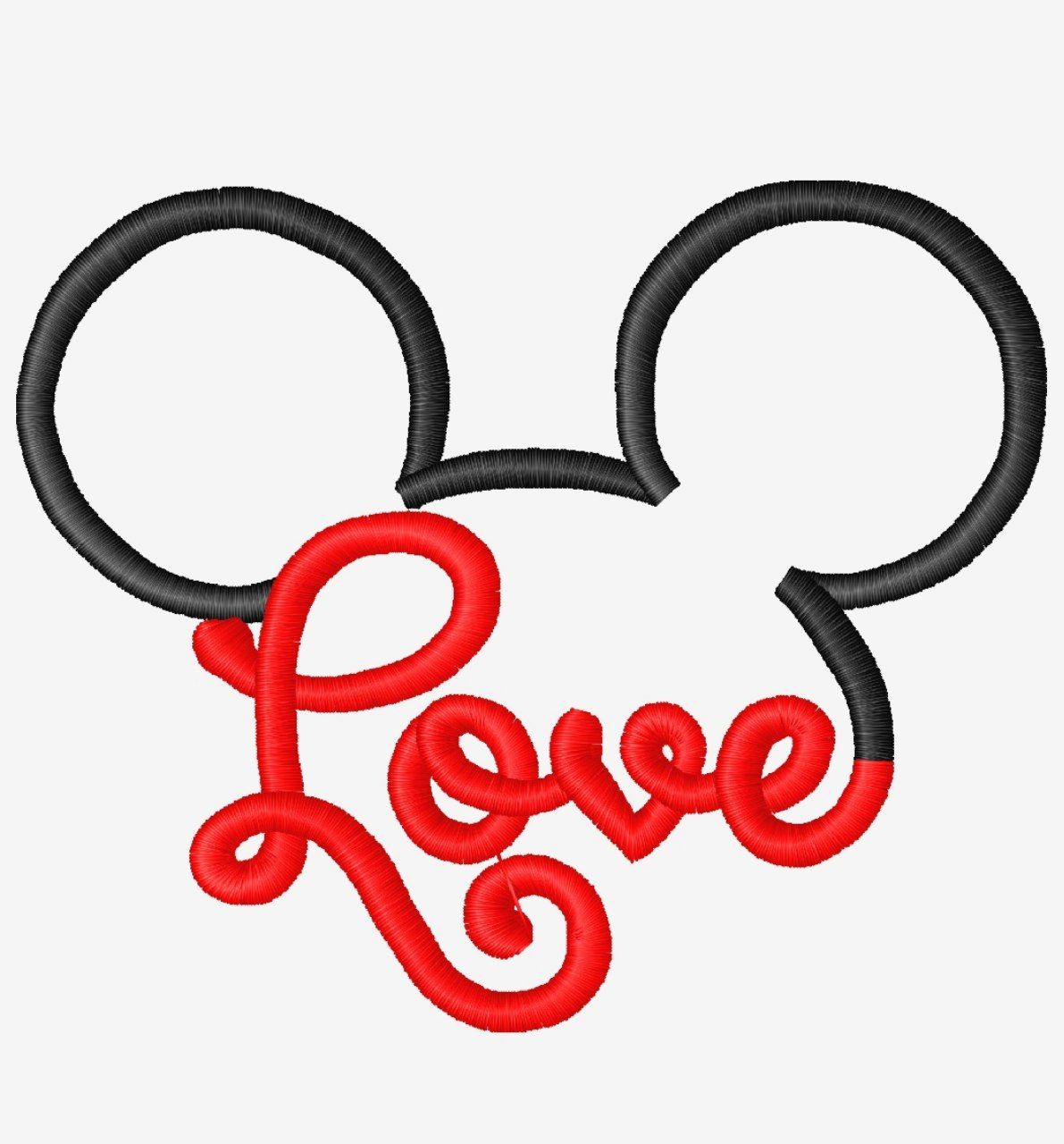 Broderie numerique Motif Mickey Love Format JEF