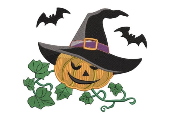 Broderie numérique Citrouille Halloween  Format PES,DST,JEF,HUS,EXP,VIP,VP3,XXX