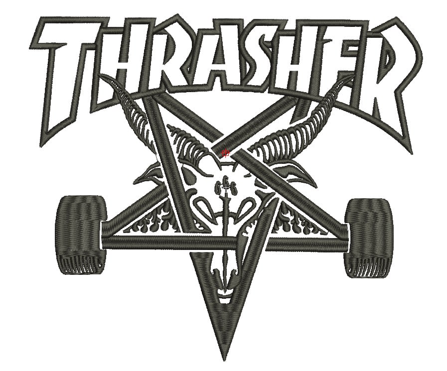 Broderie numérique Logo Thrasher Formats PES,JEF,DST,HUS,EXP,XXX