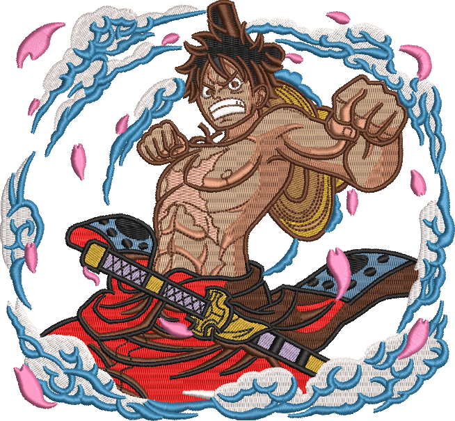 Broderie numerique Animé Monkey D Luffy Format PES,JEF,DST,HUS,VIP