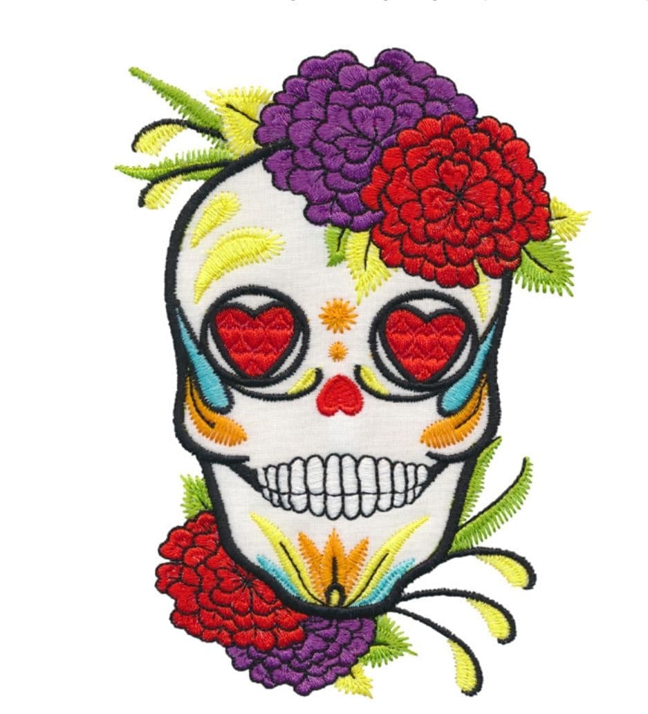 Broderie numérique Motifs Tète de mort mexicains Format JEF,PES