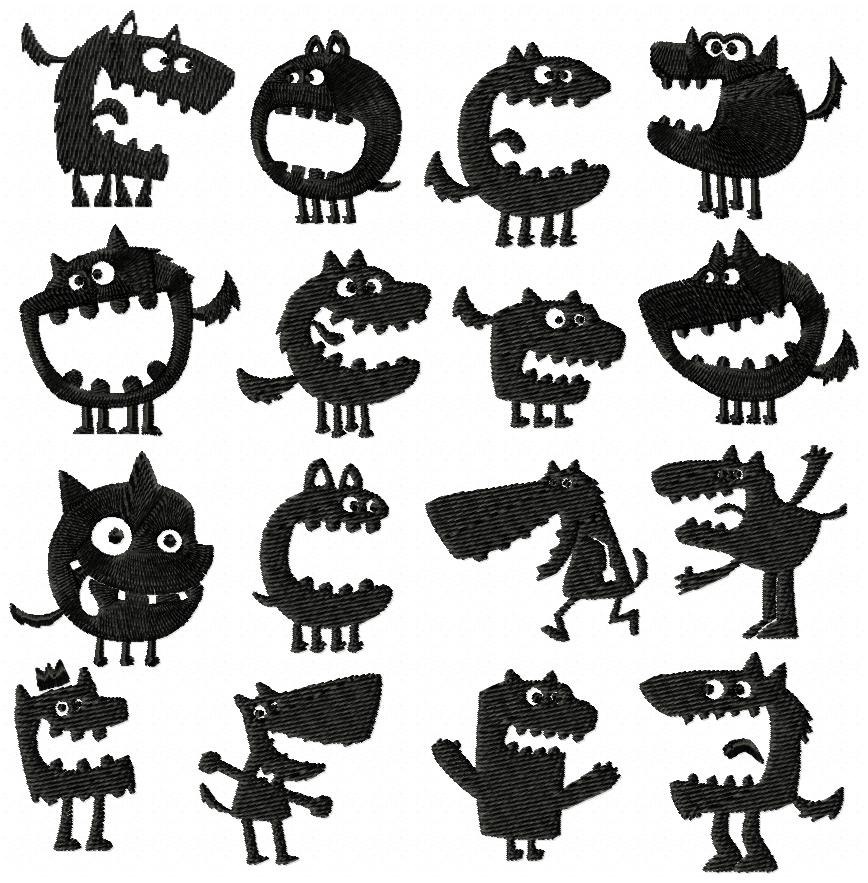 Broderie numérique figurines amusantes Formats PES,JEF,DST,HUS,XXX,EXP