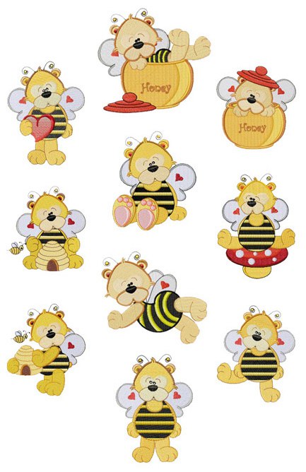 Broderies numériques Motifs animaux pour enfants Format PES,JEF