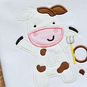 Broderie numérique Alphabet Vache pour enfants Format PES,JEF