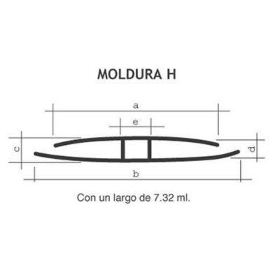 Perfil H para policarbonato celular