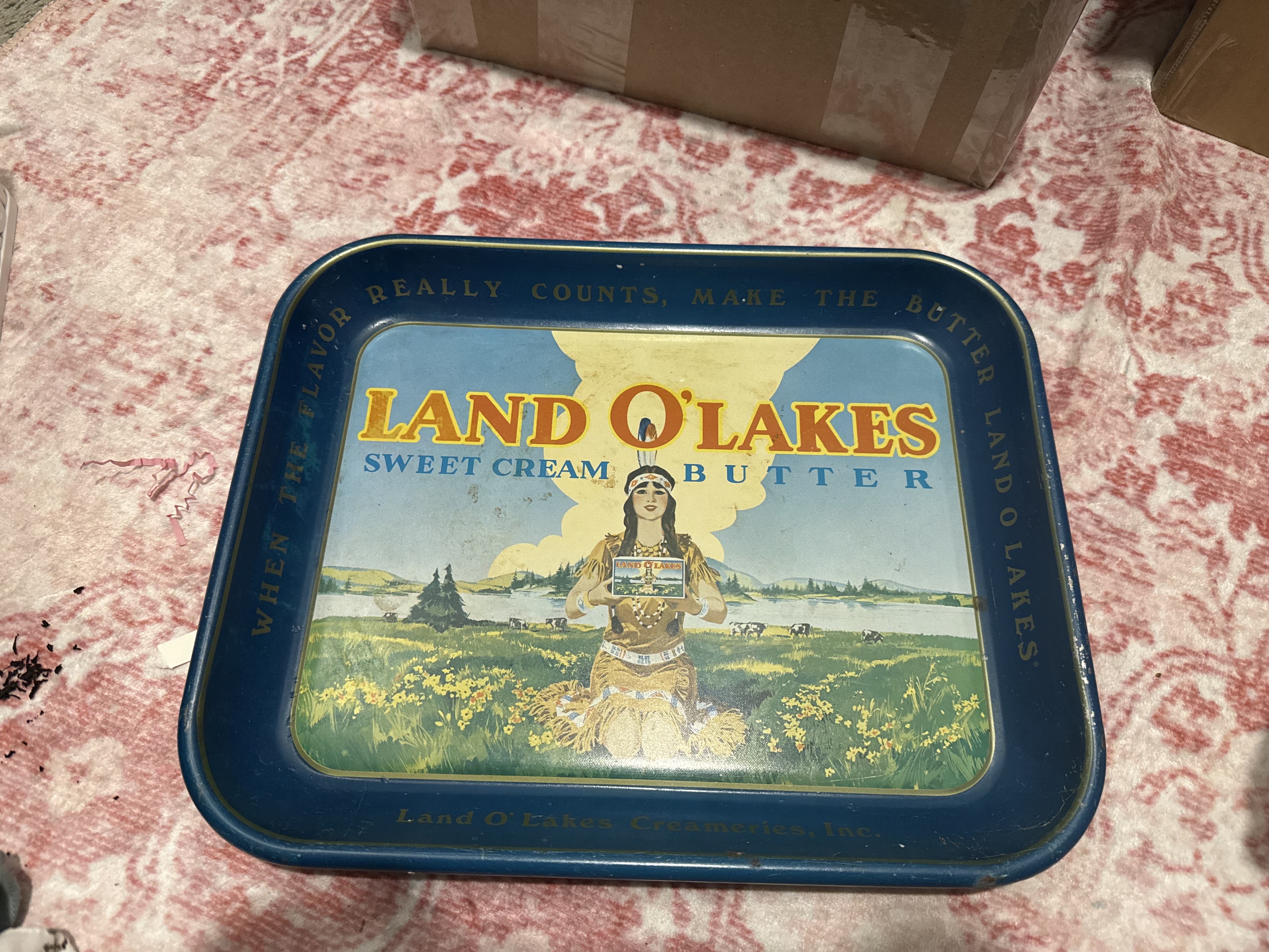 Vintage Land O’Lakes Sweet Cream Butter Metal Tray