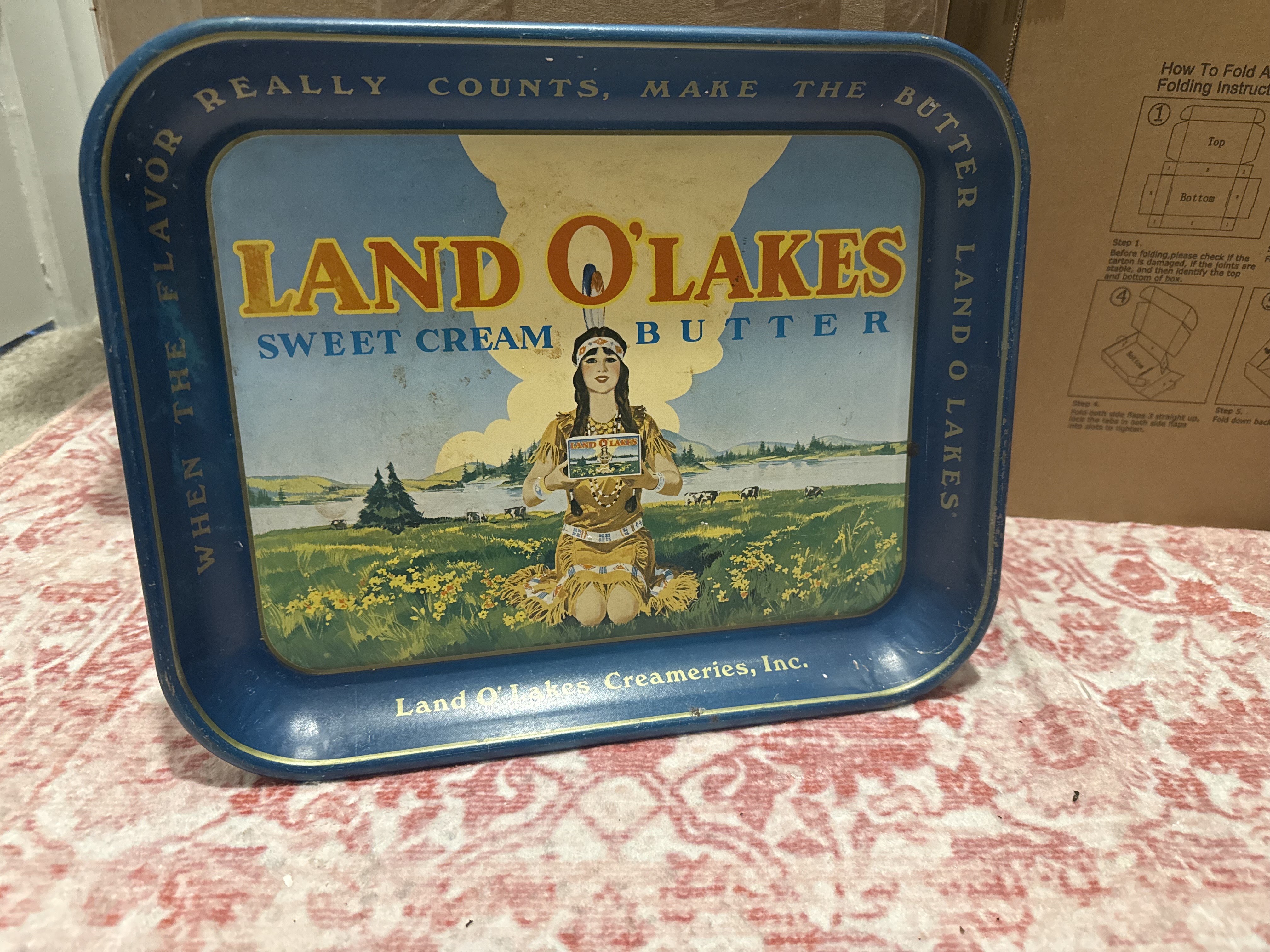 Vintage Land O’Lakes Sweet Cream Butter Metal Tray