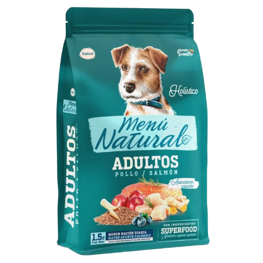 MENU NATURAL ADULTOS POLLO Y SALMON * 3 KILOS