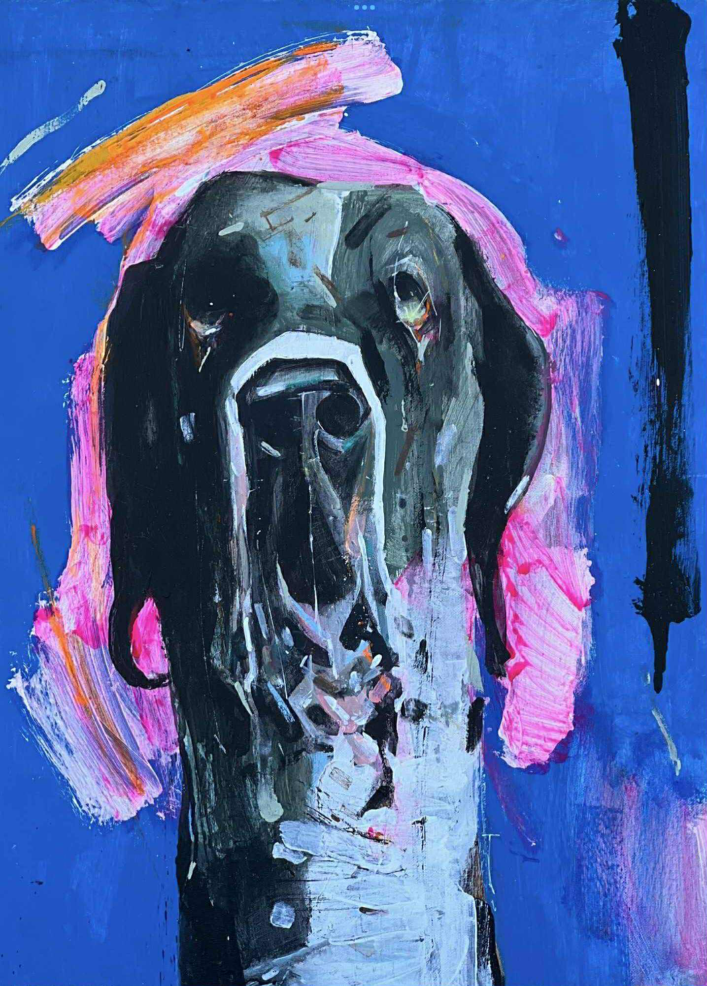 Abstract Dog Portrait Painting 16x 20