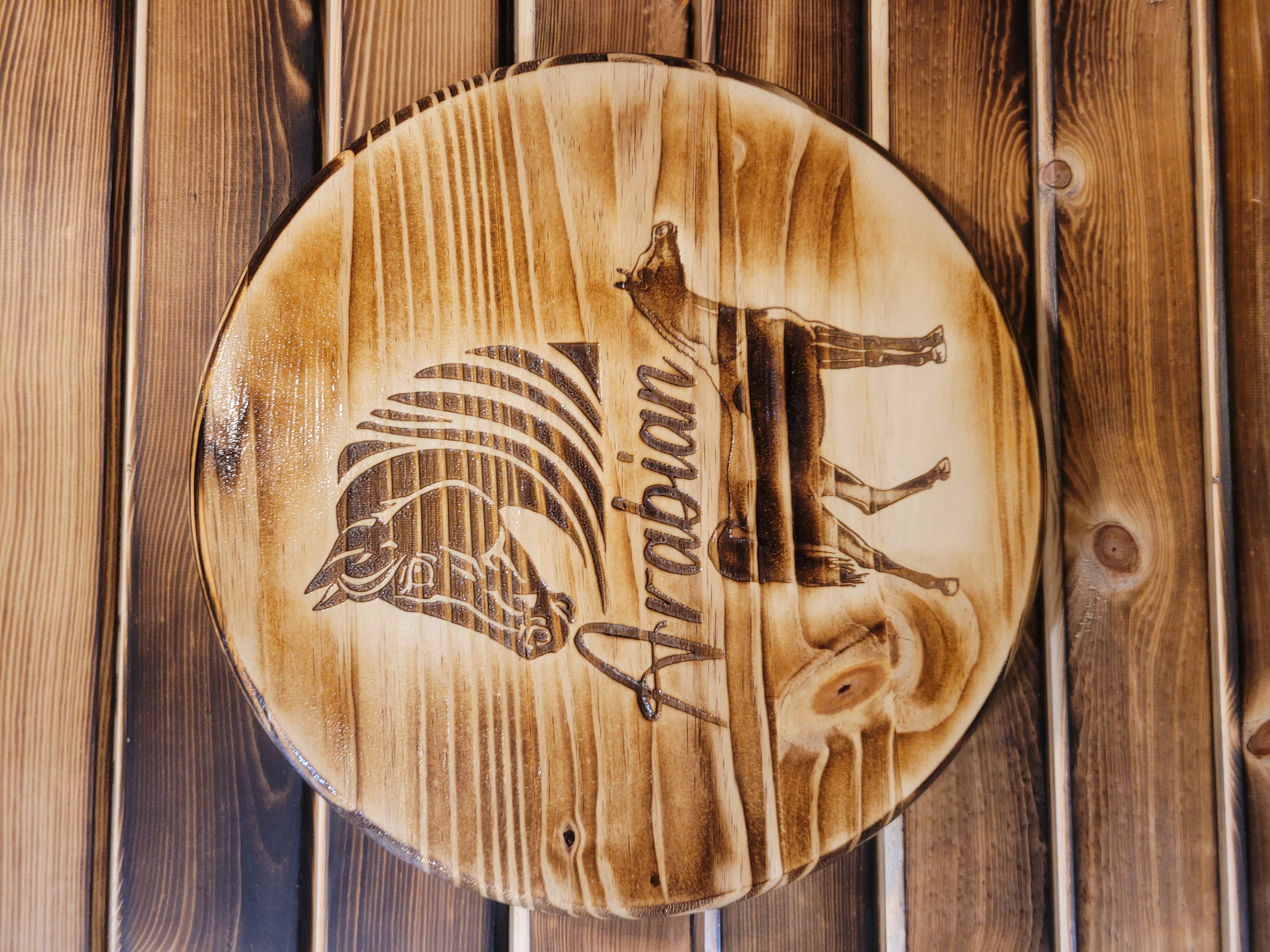 24" Wood Barrel Tops - Horses & Cows