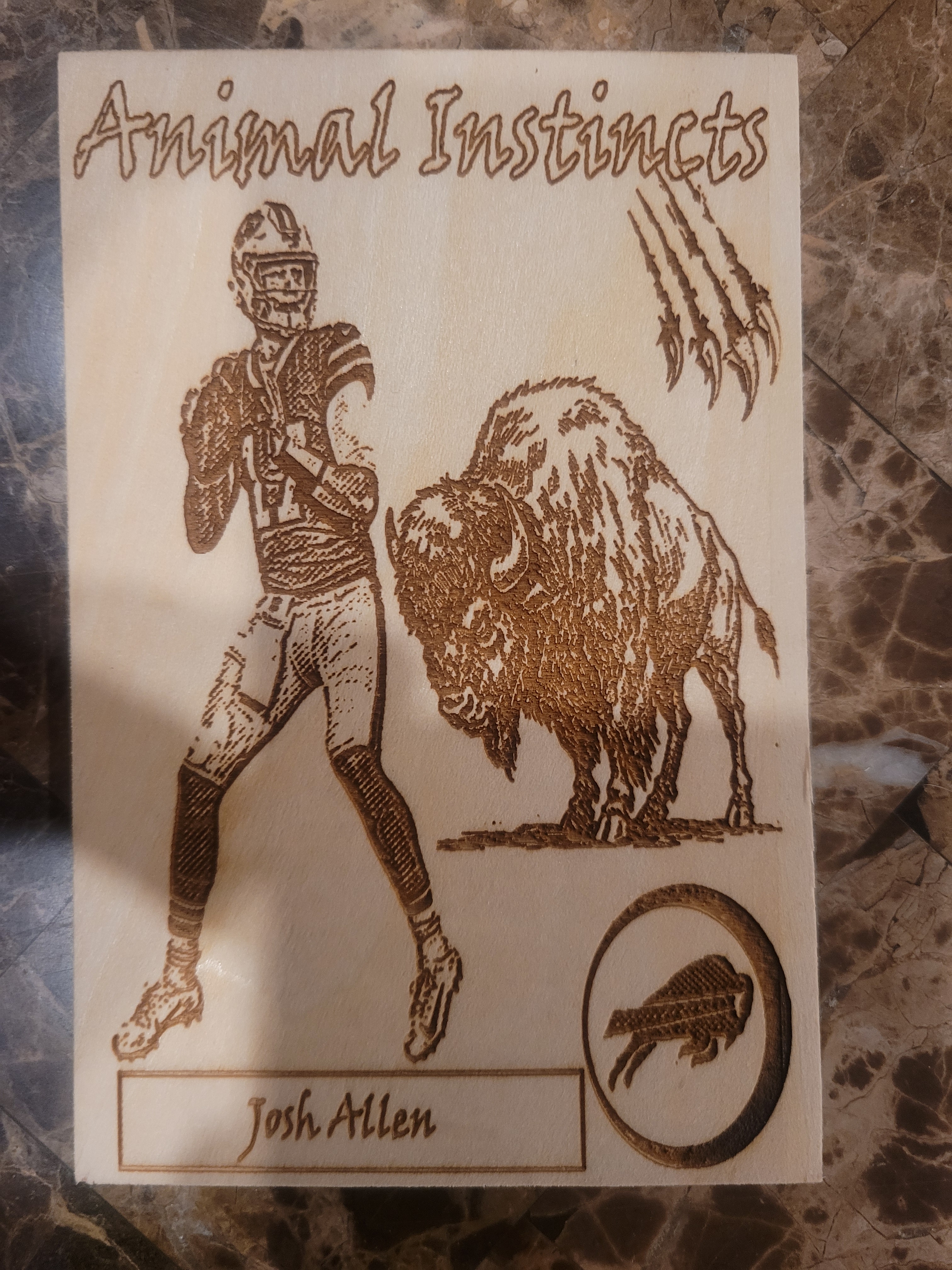 Engraved Oversized Wood Trading Cards – Custom Request