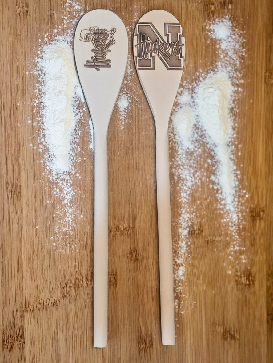 Huskers Engraved Wooden Cooking Spoon Set