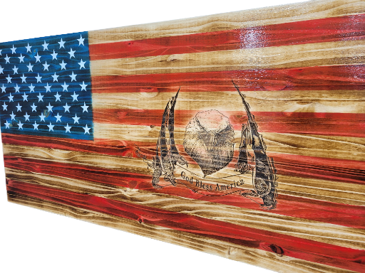 American Flag Wood Wall Display