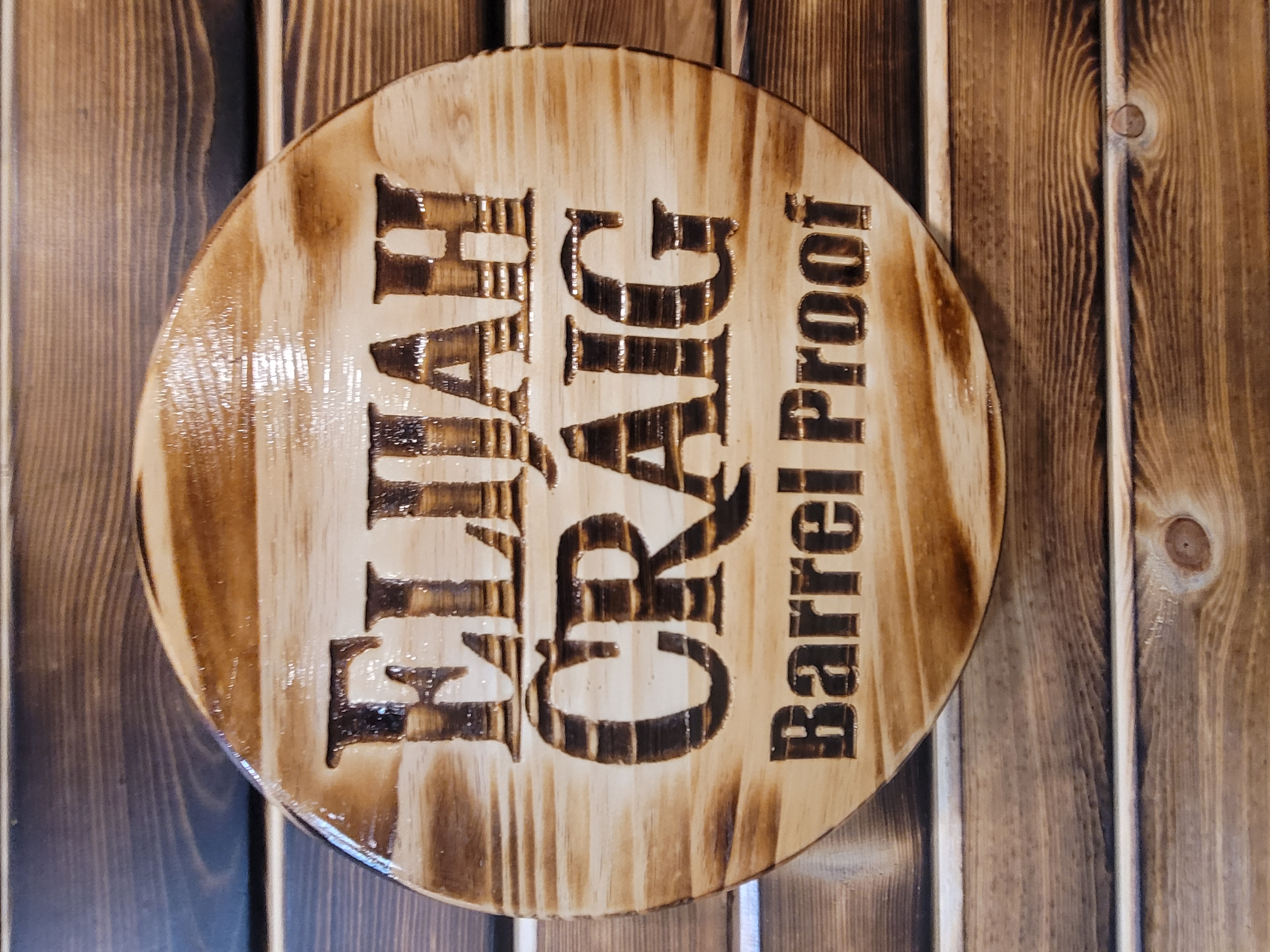 18" Wood Barrel Tops - Alcohol & Drinking