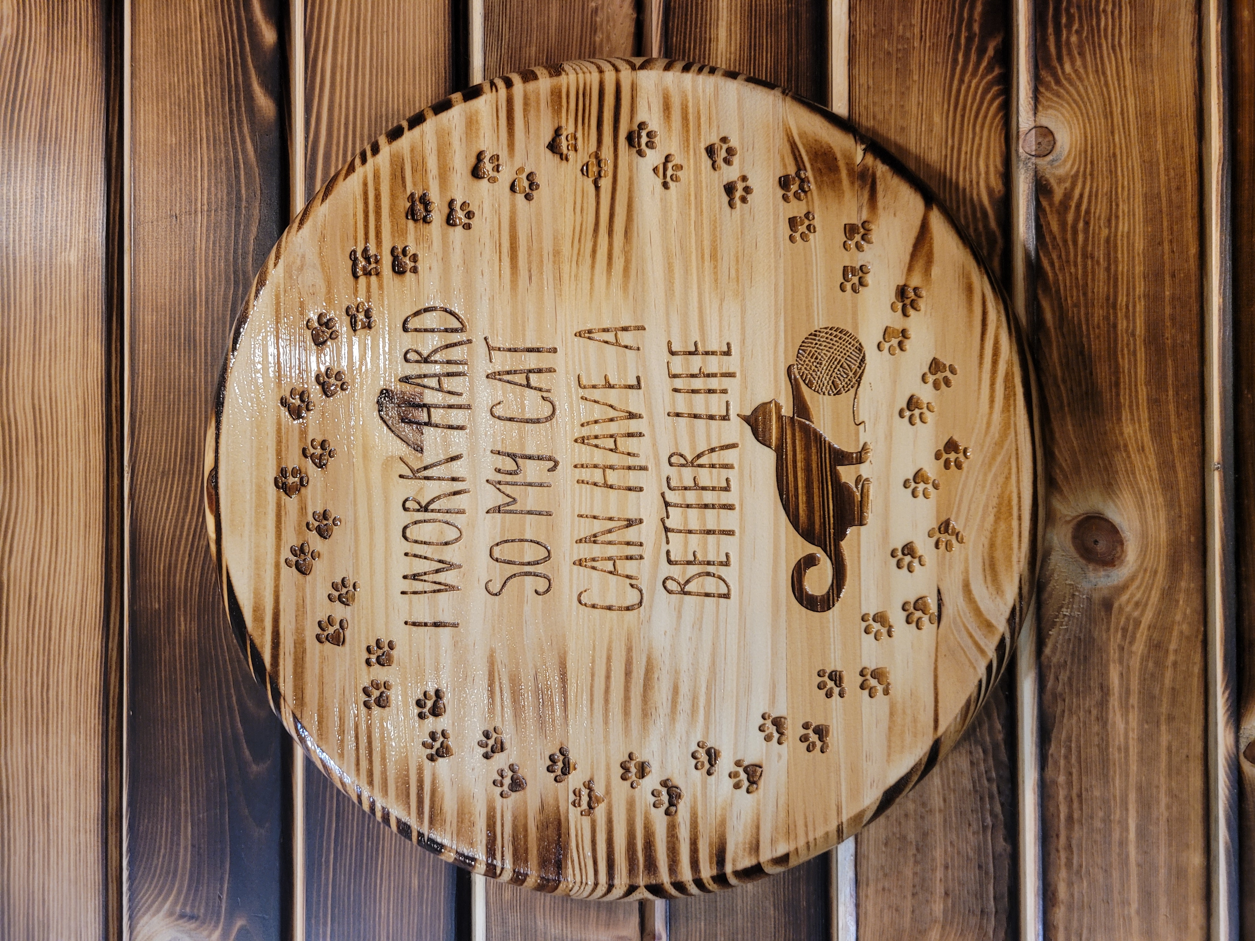 12" Wood Barrel Tops - Dogs & Cats