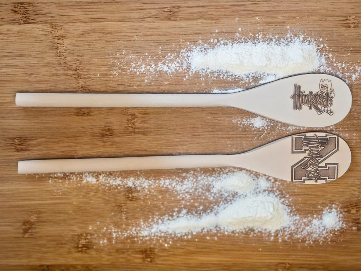 Huskers Engraved Wooden Cooking Spoon Set
