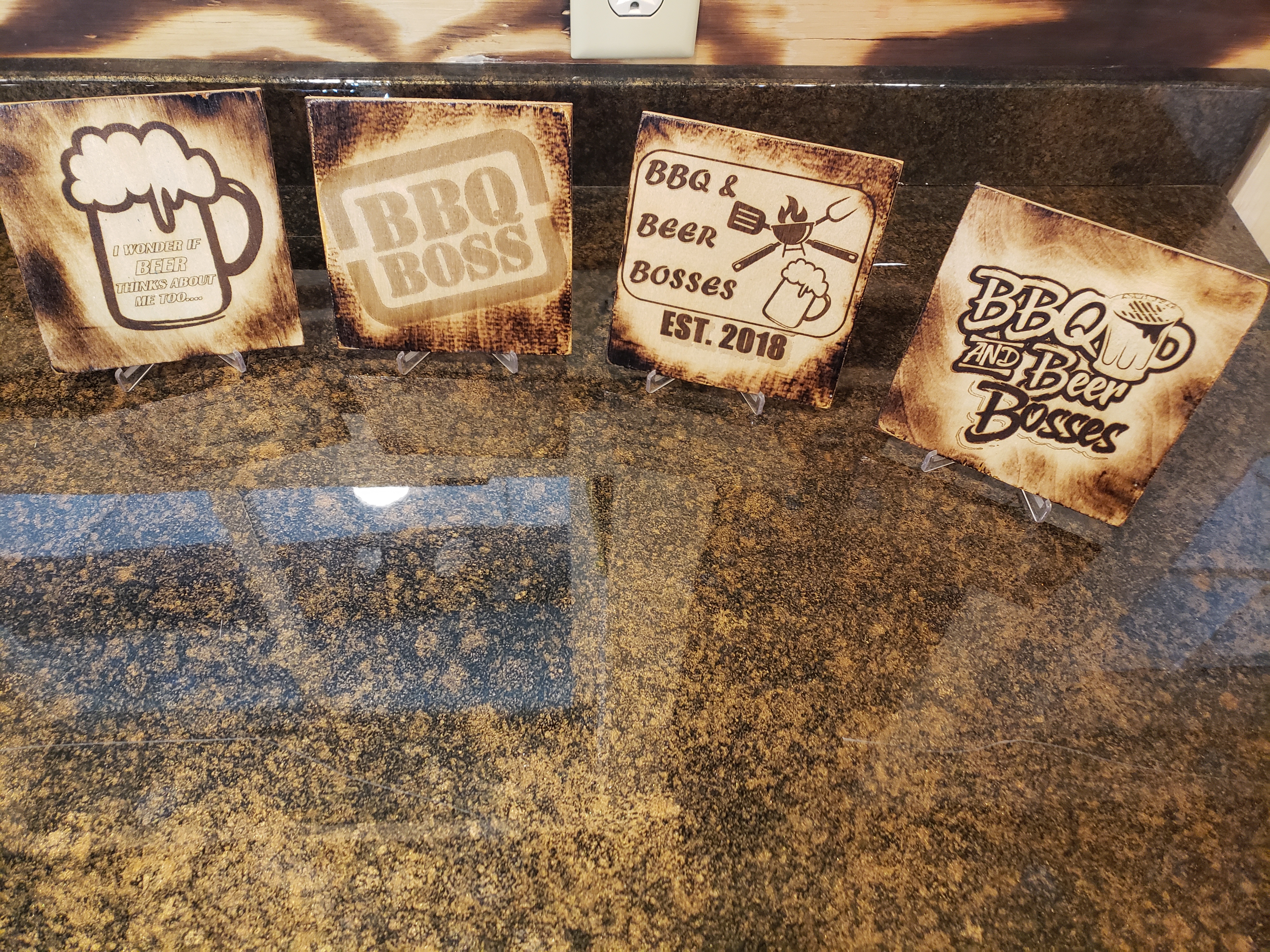 Custom Wooden Drink Coaster Sets (Set of 4)