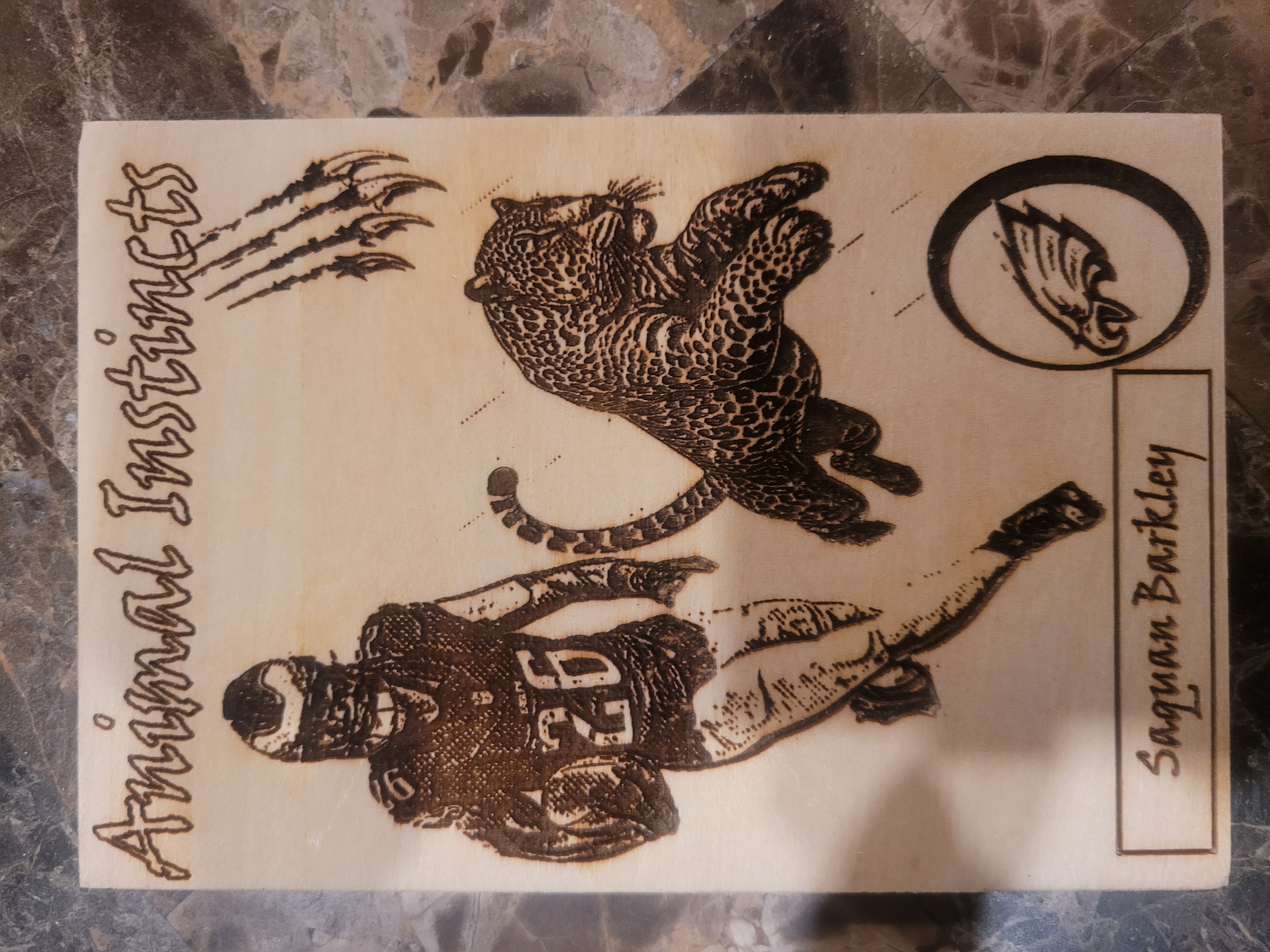 Engraved Oversized Wood Trading Cards – Custom Request
